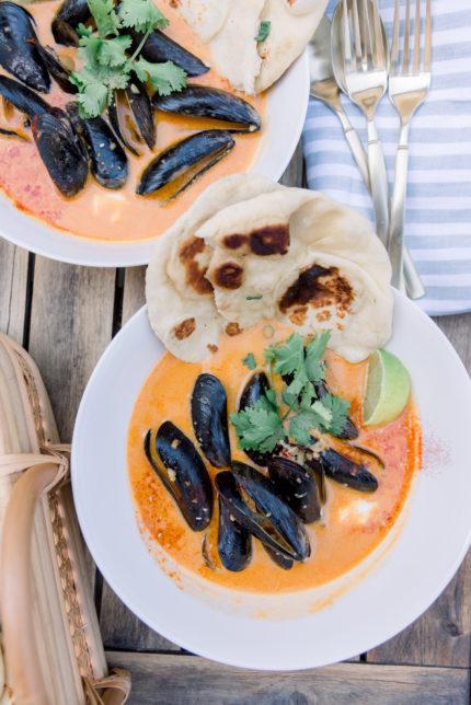 Thai Mussels in a Spicy Coconut Sauce