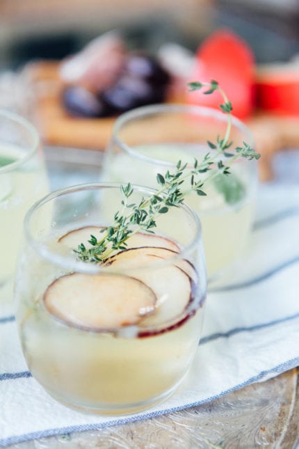 Plum and Thyme Prosecco Fizz