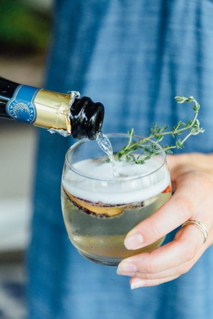Plum and Thyme Prosecco Fizz