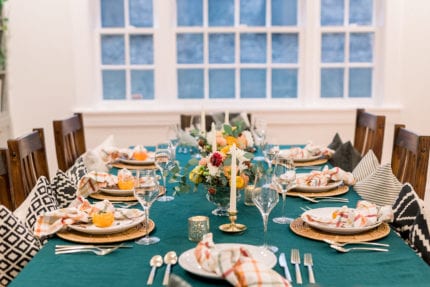 emerald thanksgiving table