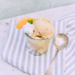 Peach Ice Cream with Brown Sugar Shortbread Cookie Crumble