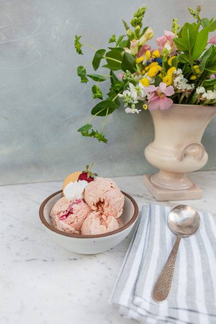 The Creamiest Homemade Strawberry Ice Cream