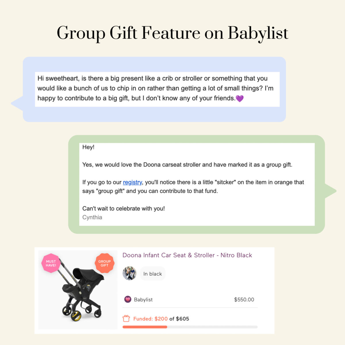 babylist group gift feature