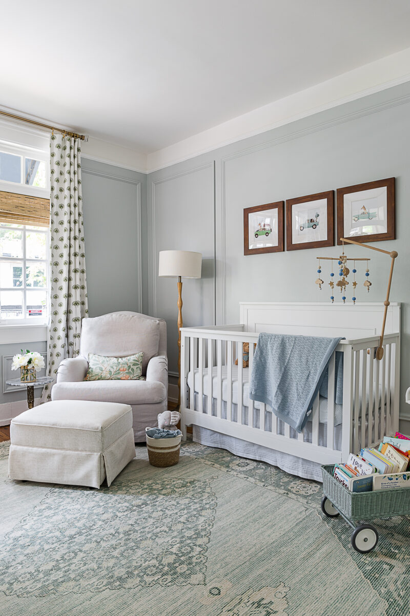guest room to Farrow & Ball skylight blue nursery idea