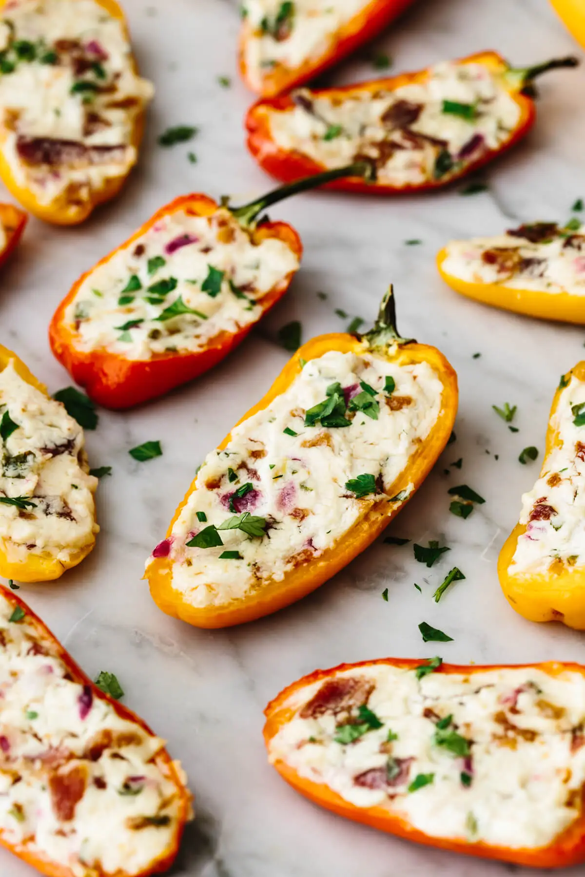 appetizer ideas bacon and goat cheese stuffed mini peppers