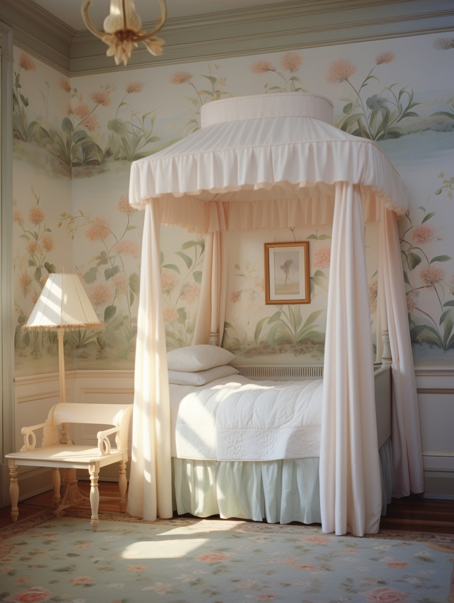 A little girls room in a colonial revival